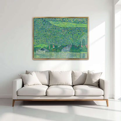 Village by a Lake with Green Hills by Gustav Klimt