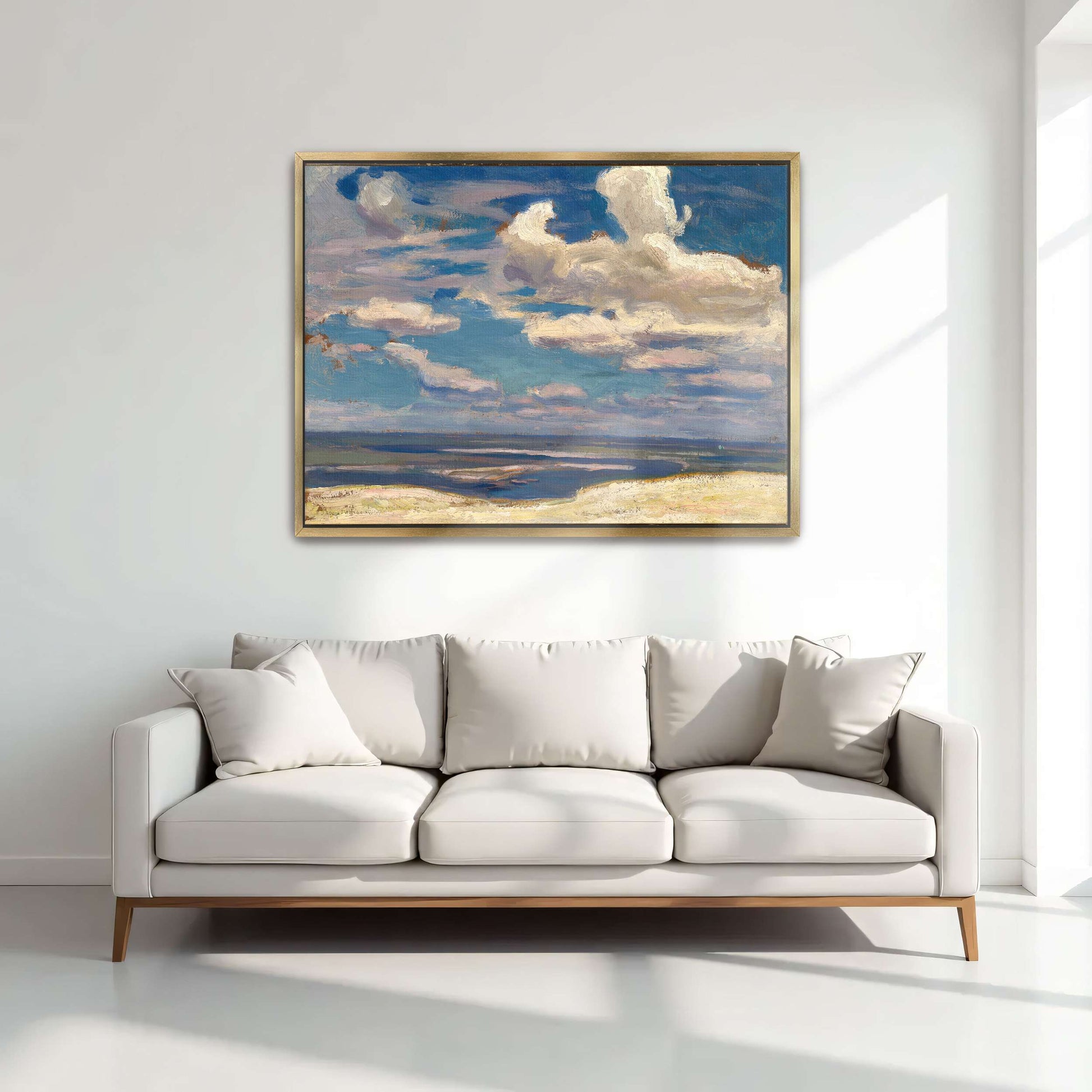 Clouds over a river landscape by Jan Stanislawski