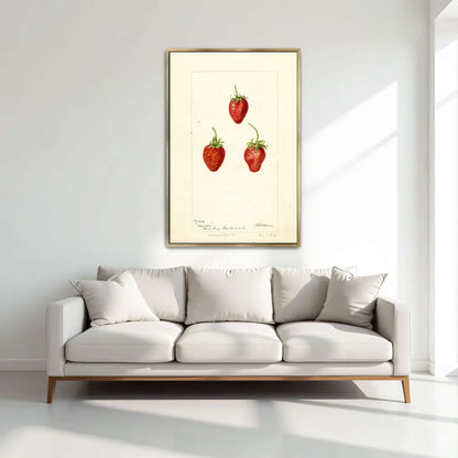 Three Strawberries Watercolor by Deborah Griscom Passmore