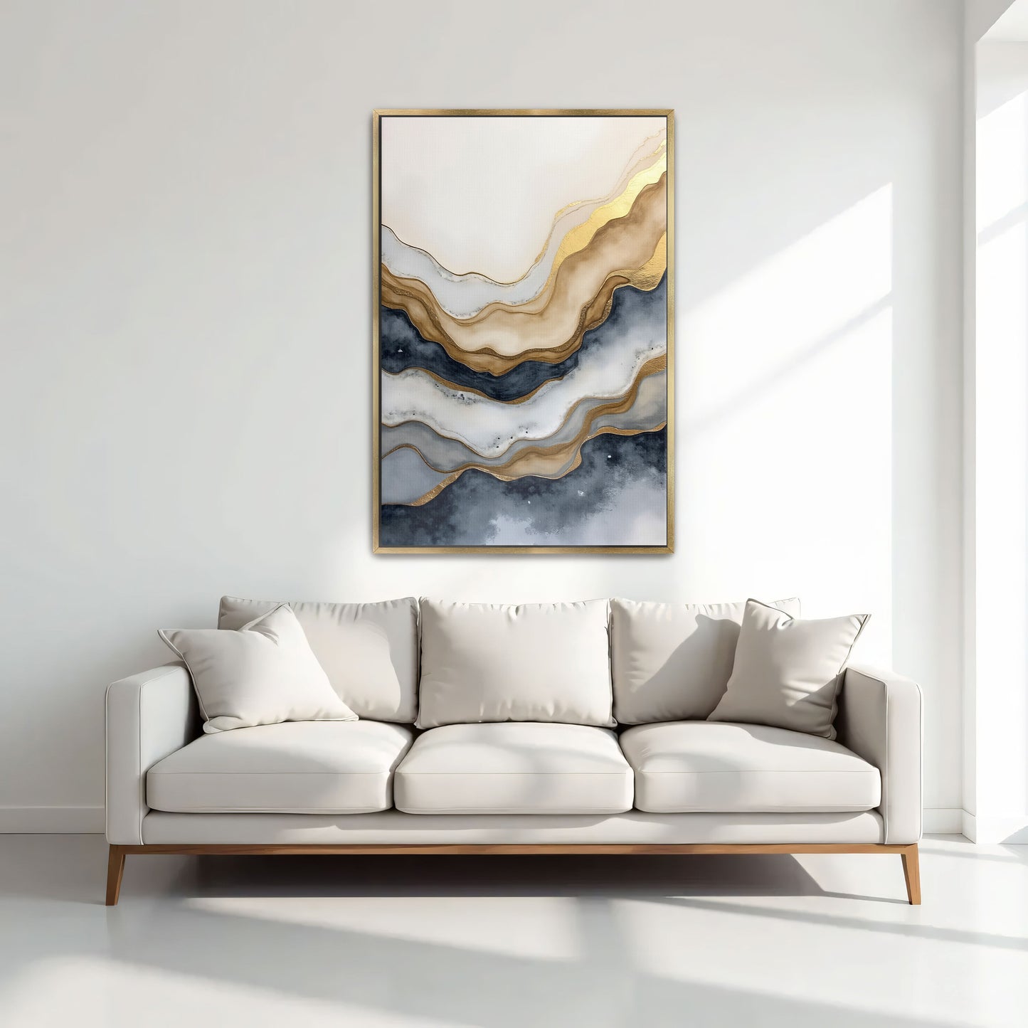 Abstract Watercolor With Gold Accents By Yara Rabibzad