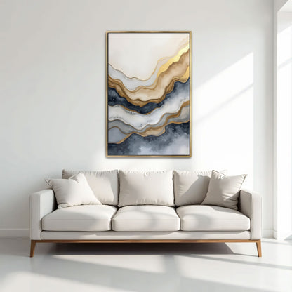 Abstract Watercolor With Gold Accents By Yara Rabibzad