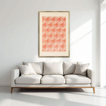 Orange Floral Pattern On White Background By Sydney Vacher