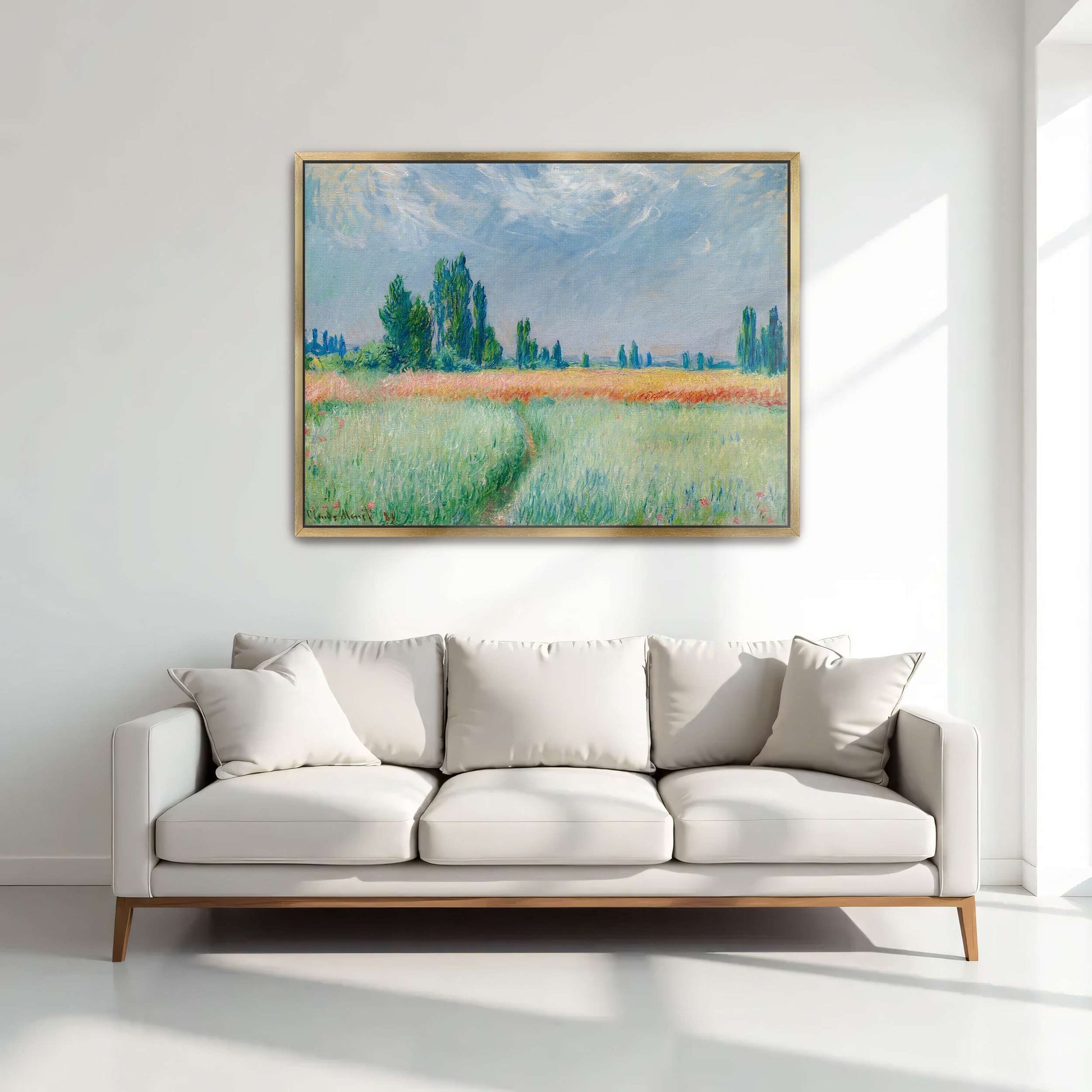 Impressionist Landscape With Wheat Field And Trees By Claude Monet
