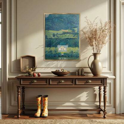 Country house by water, landscape by Koloman Moser