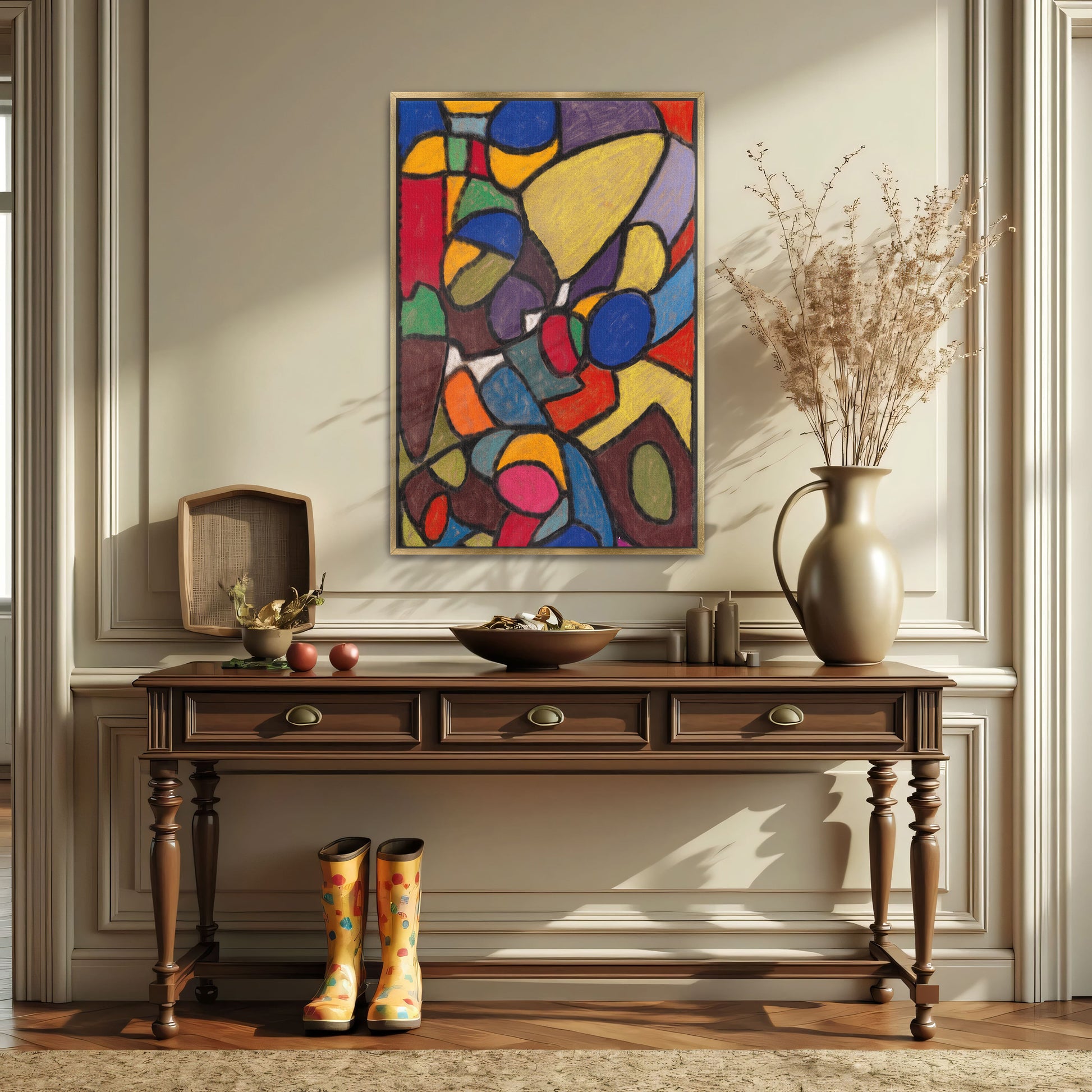 Abstract Geometric Composition With Vibrant Colors By Adolf Hölzel