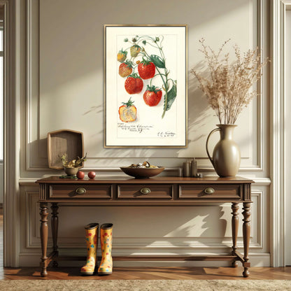 Watercolor painting of strawberries by Amanda Almira Newton