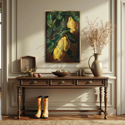 Still life painting of quinces by Ludwig Adam Kunz