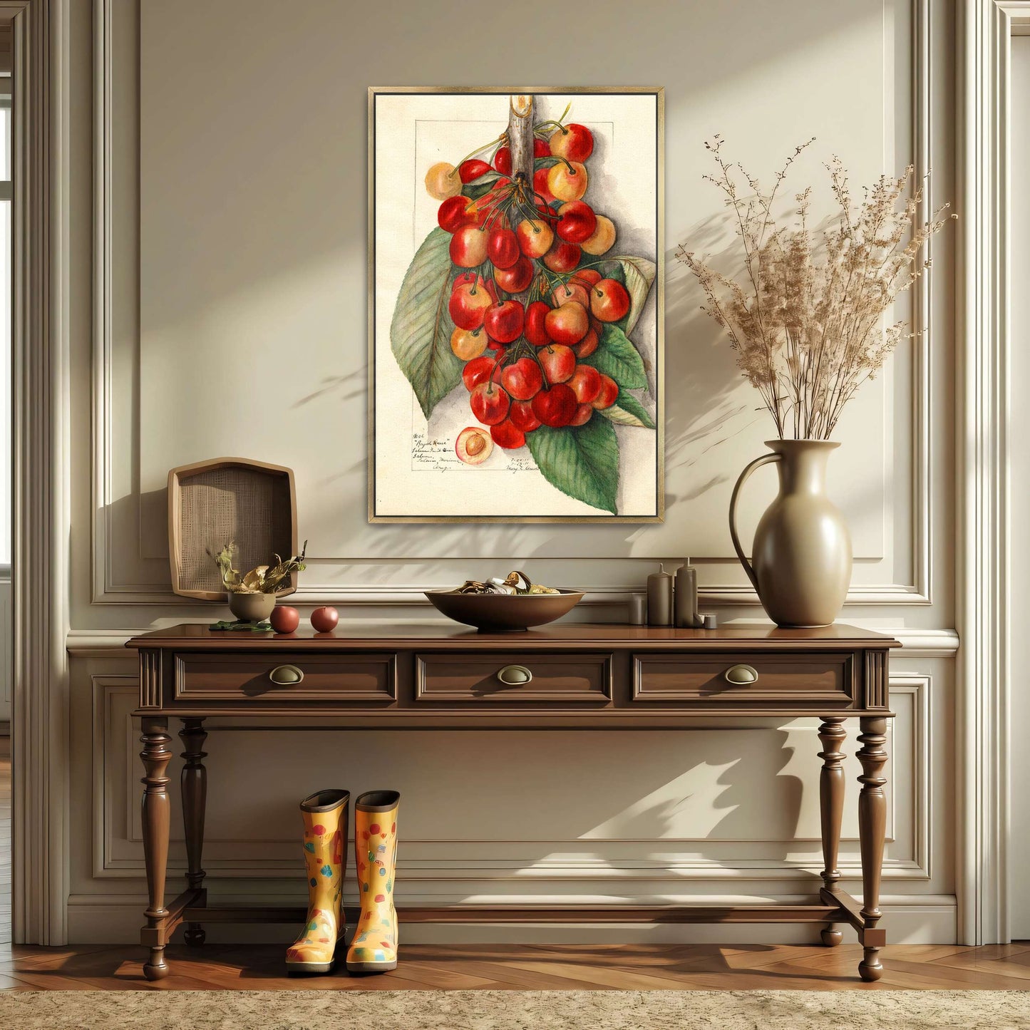 Watercolor painting of cherries by Mary Daisy Arnold