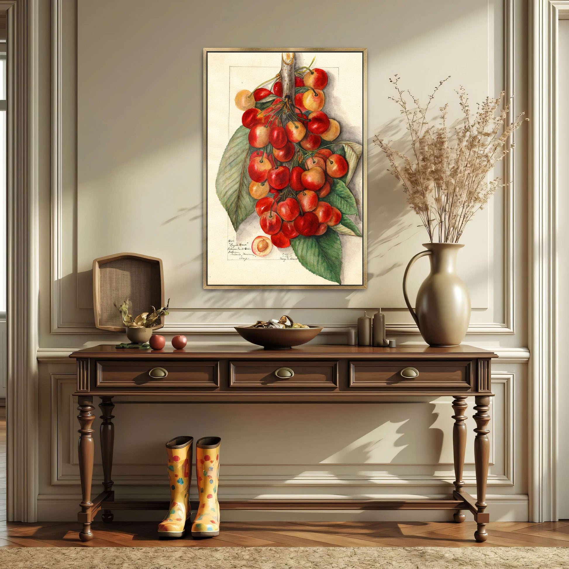 Watercolor painting of cherries by Mary Daisy Arnold