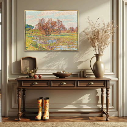 Autumn landscape with trees and river by Paul Baum