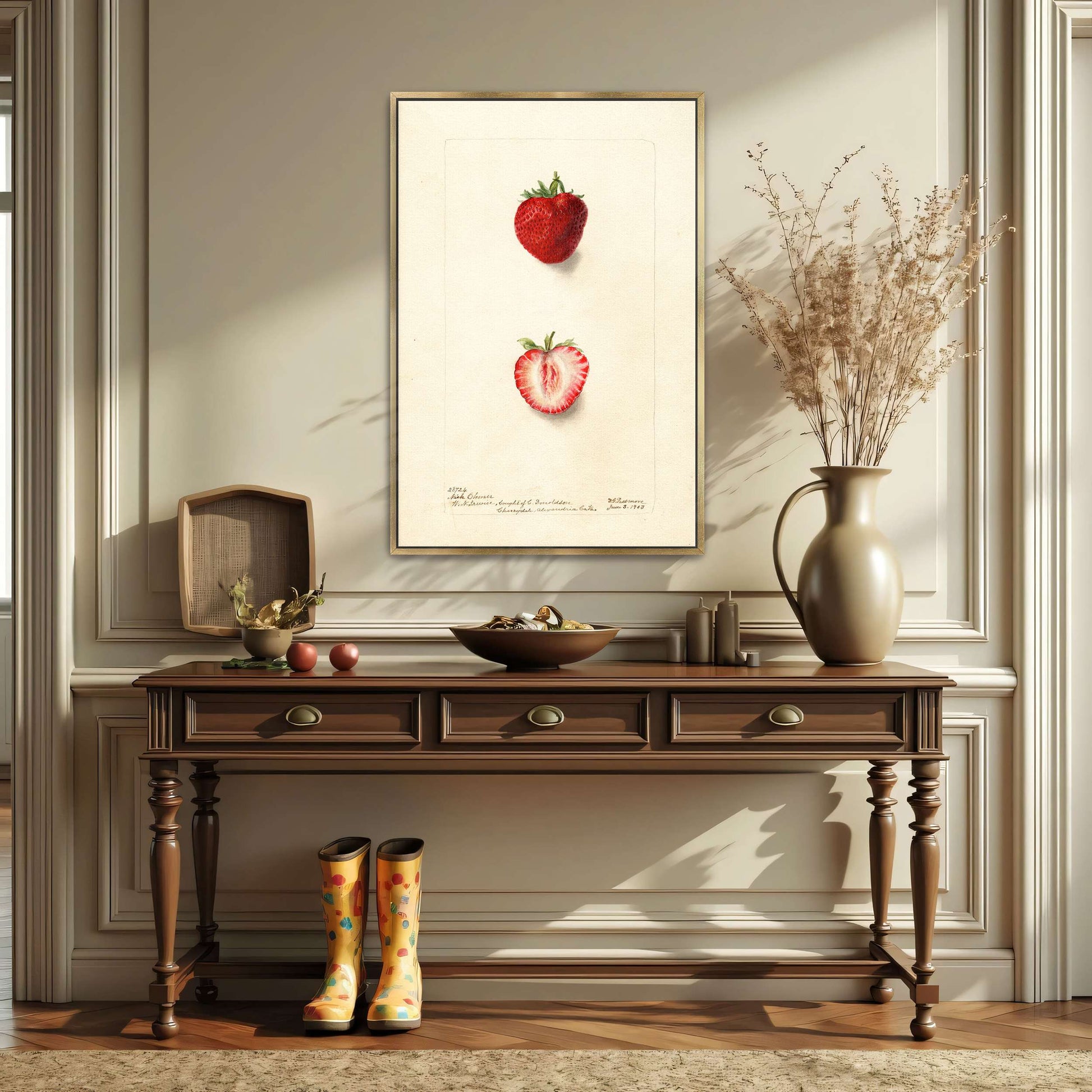 Watercolor painting of strawberries by Deborah Griscom Passmore