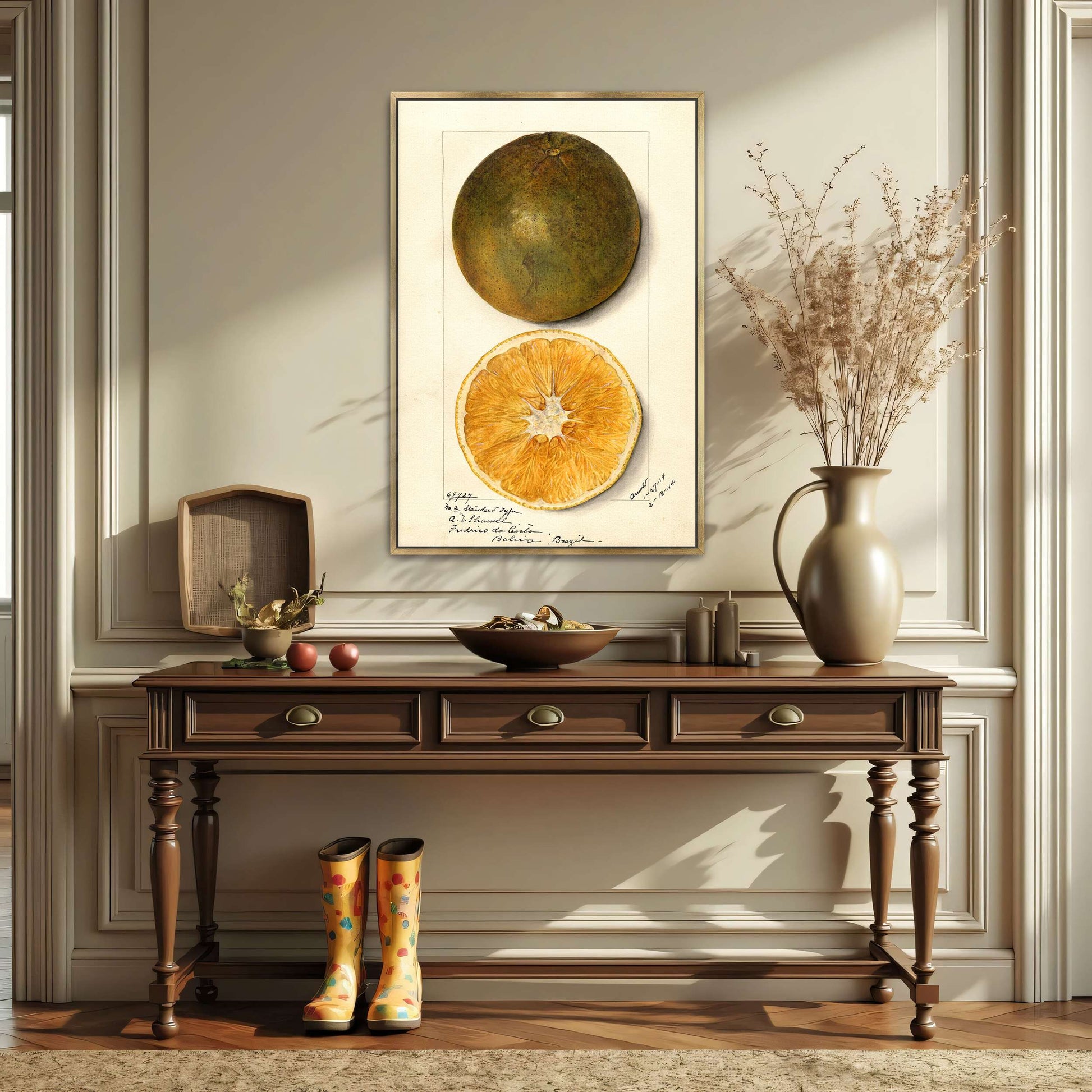 Orange fruit watercolor painting by Mary Daisy Arnold