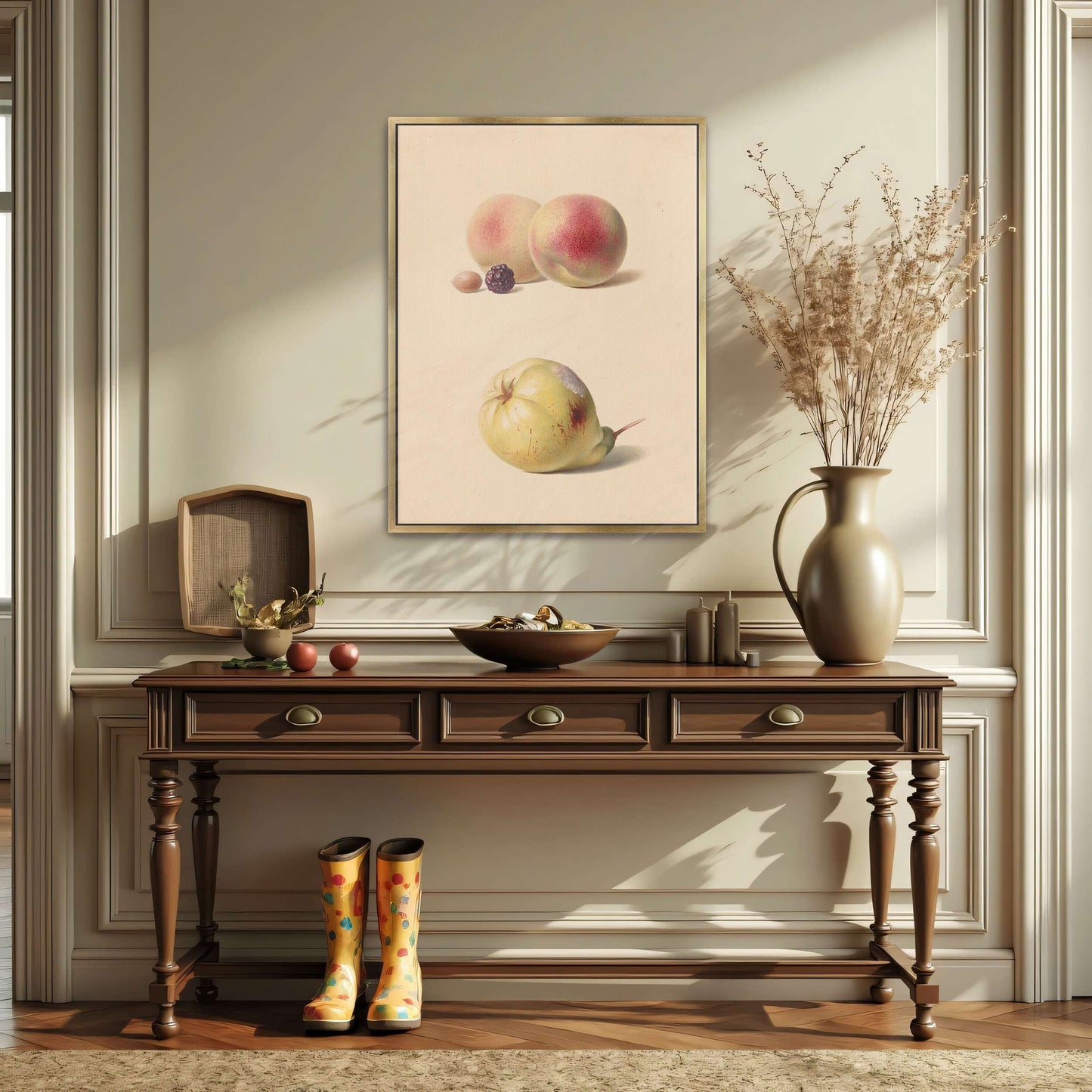 Peaches, blackberry, nut, pear by Hendrik Reekers