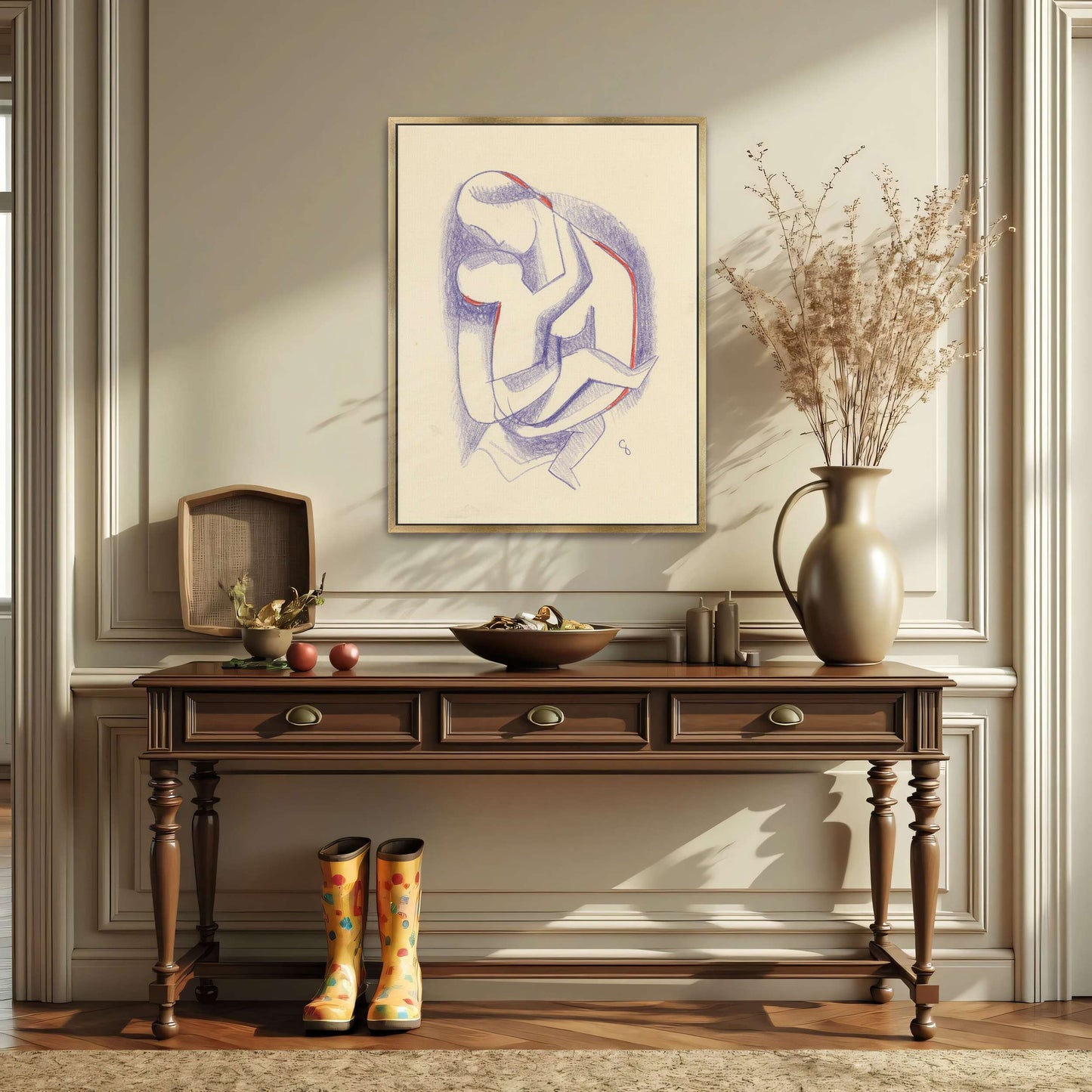 Mother And Child In Abstract Form By Mikuláš Galanda