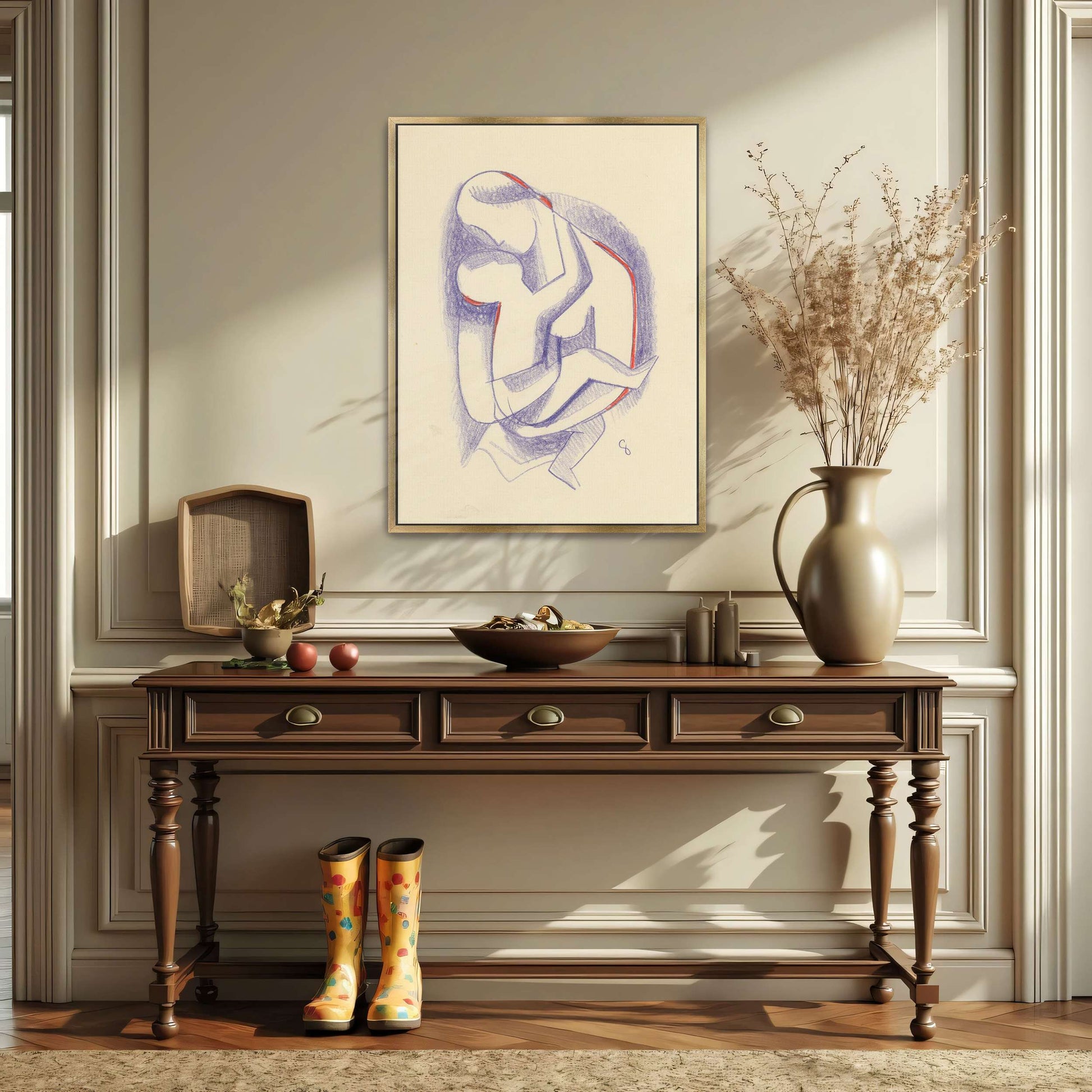 Mother And Child In Abstract Form By Mikuláš Galanda