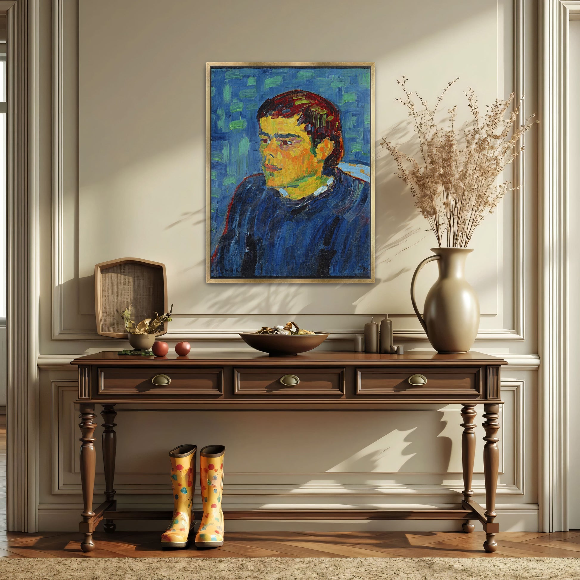 Portrait Of A Man With Blue And Yellow Tones By Alexej Von Jawlensky