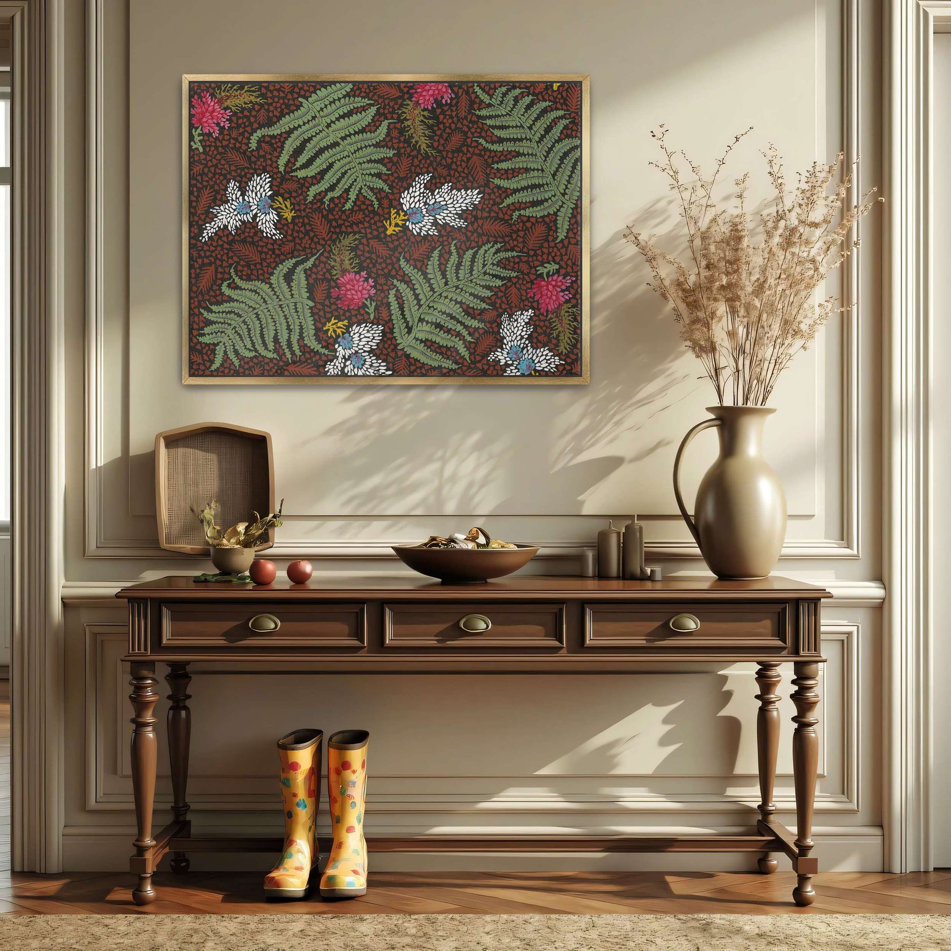 Fern and flower textile design by Yara Rabibzad