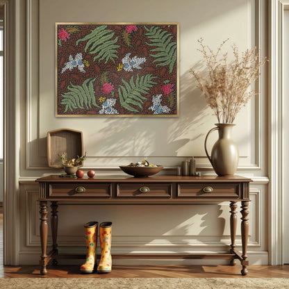 Fern and flower textile design by Yara Rabibzad