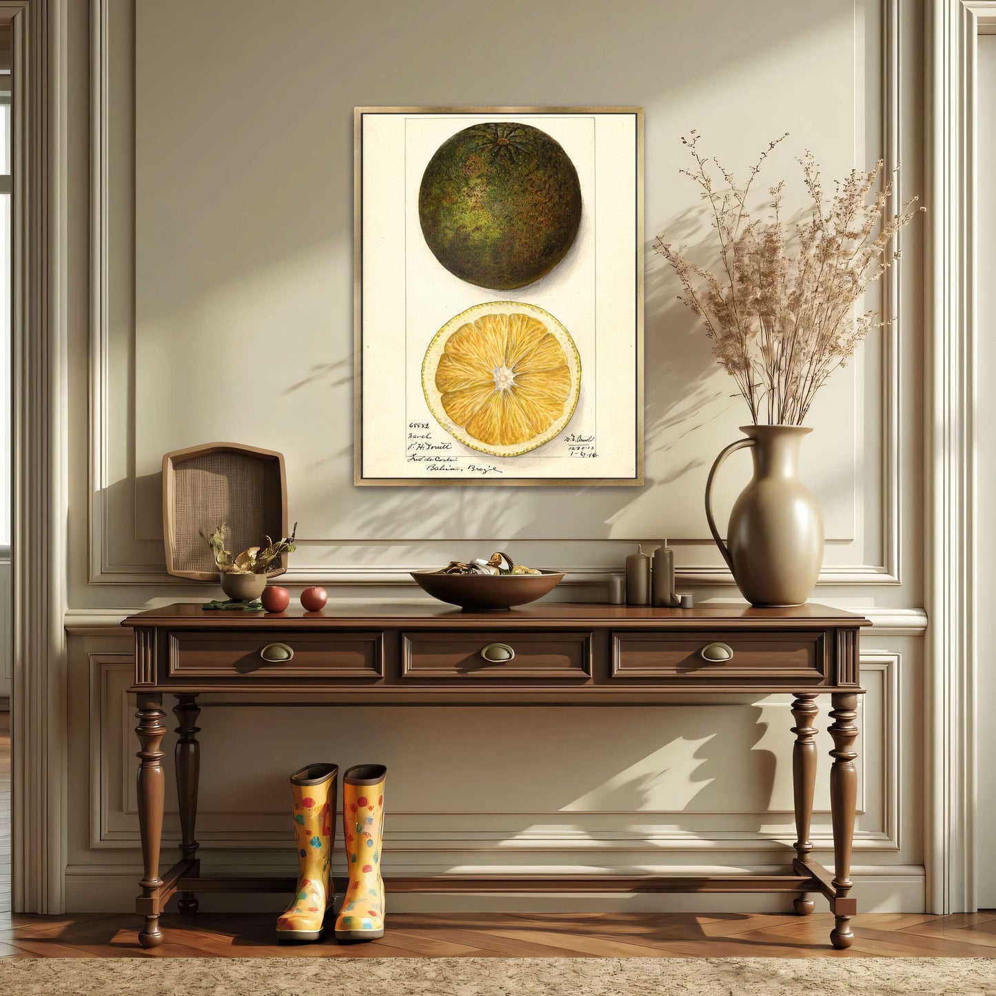 Watercolor painting of a citrus fruit by Mary Daisy Arnold