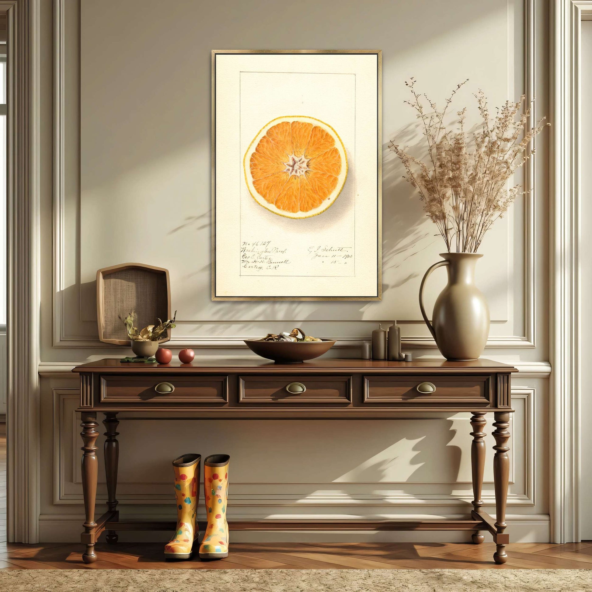 Orange cross-section watercolor by Ellen Isham Schutt