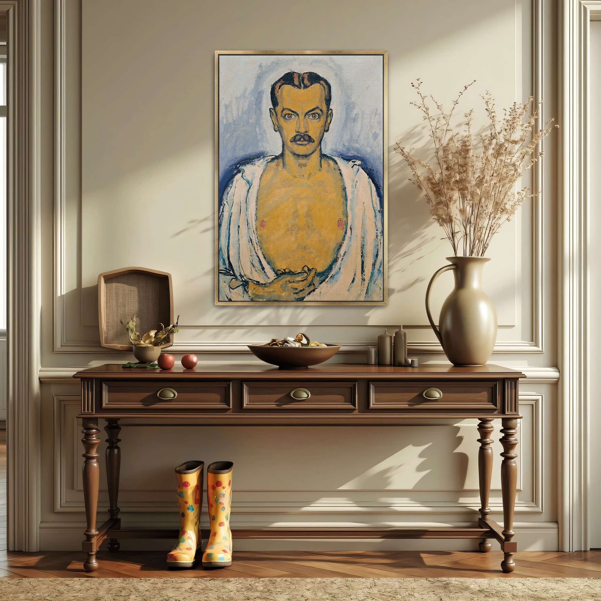 Self-portrait, man, bare chest by Koloman Moser