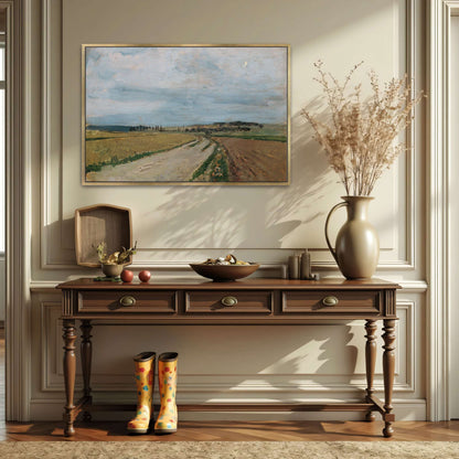Country road, fields, and sky by Carl Moll