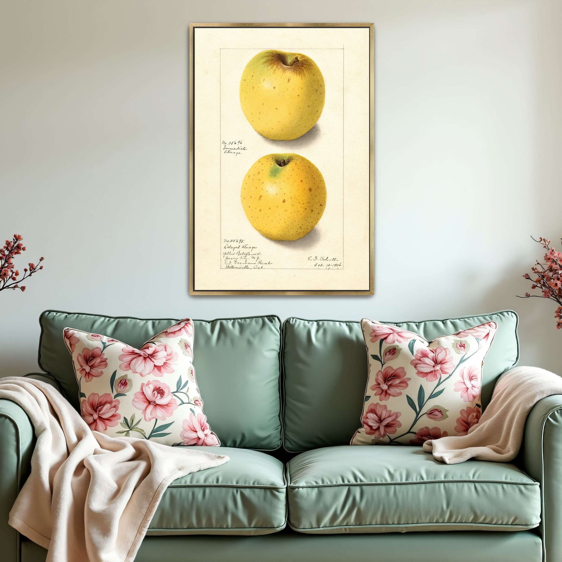 Two Yellow Apples Watercolor by Ellen Isham Schutt