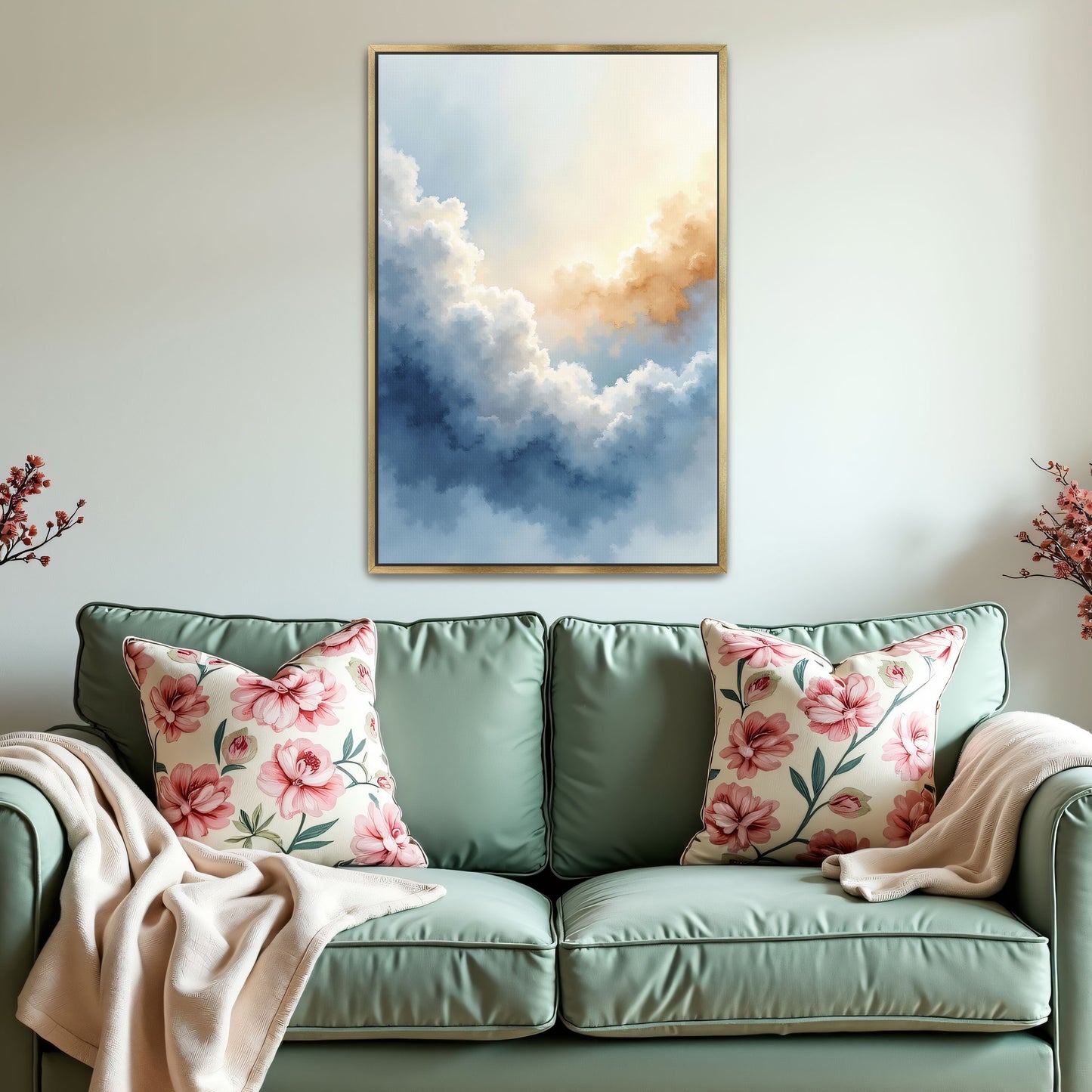 Abstract Watercolor Cloudscape By Yara Rabibzad