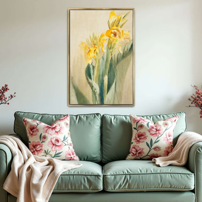 Yellow Canna Lilies Watercolor by Hannah Borger Overbeck