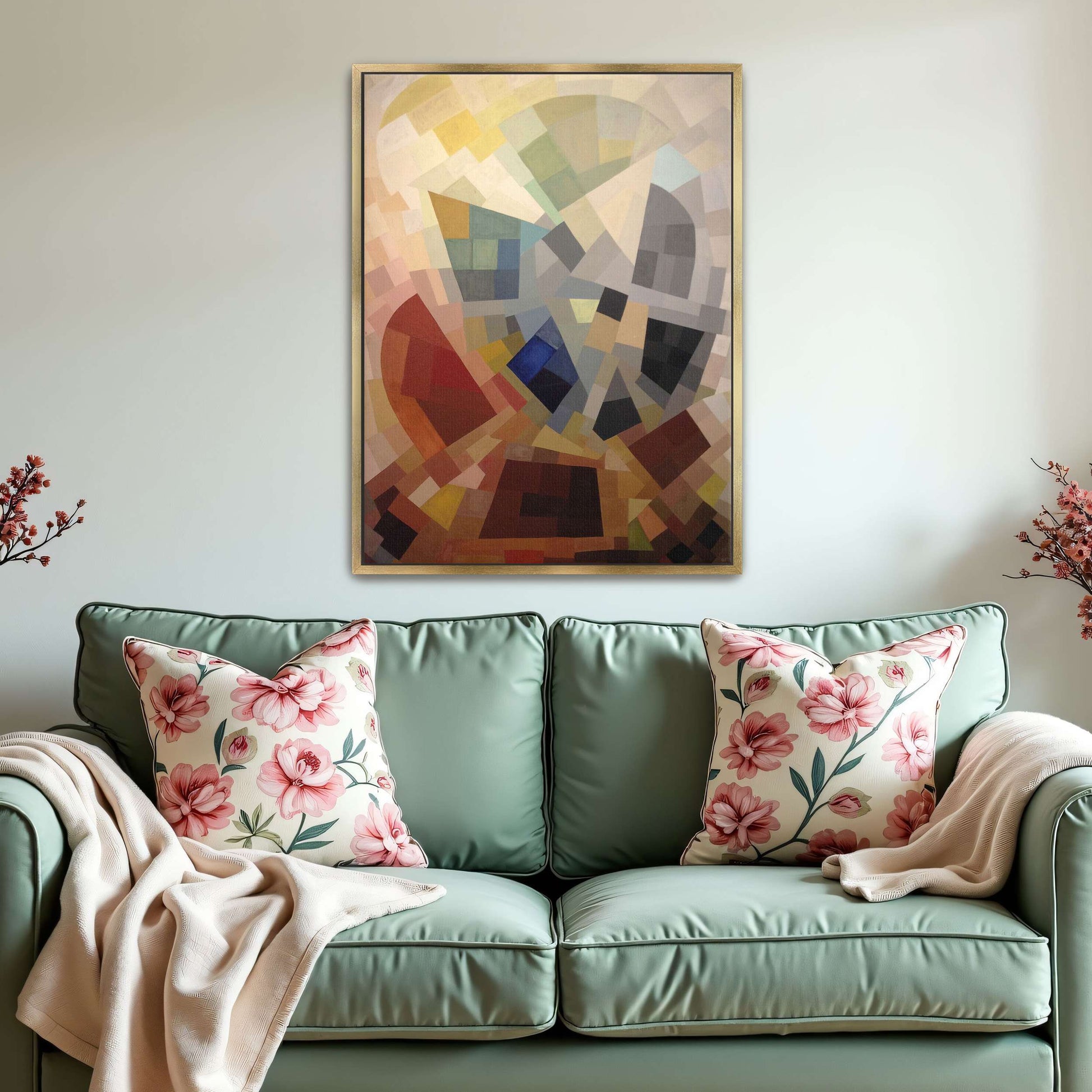Abstract geometric art with various colors by Otto Freundlich