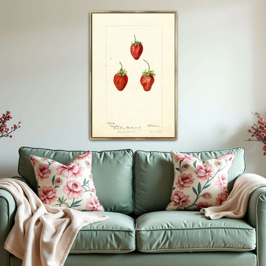 Three Strawberries Watercolor by Deborah Griscom Passmore