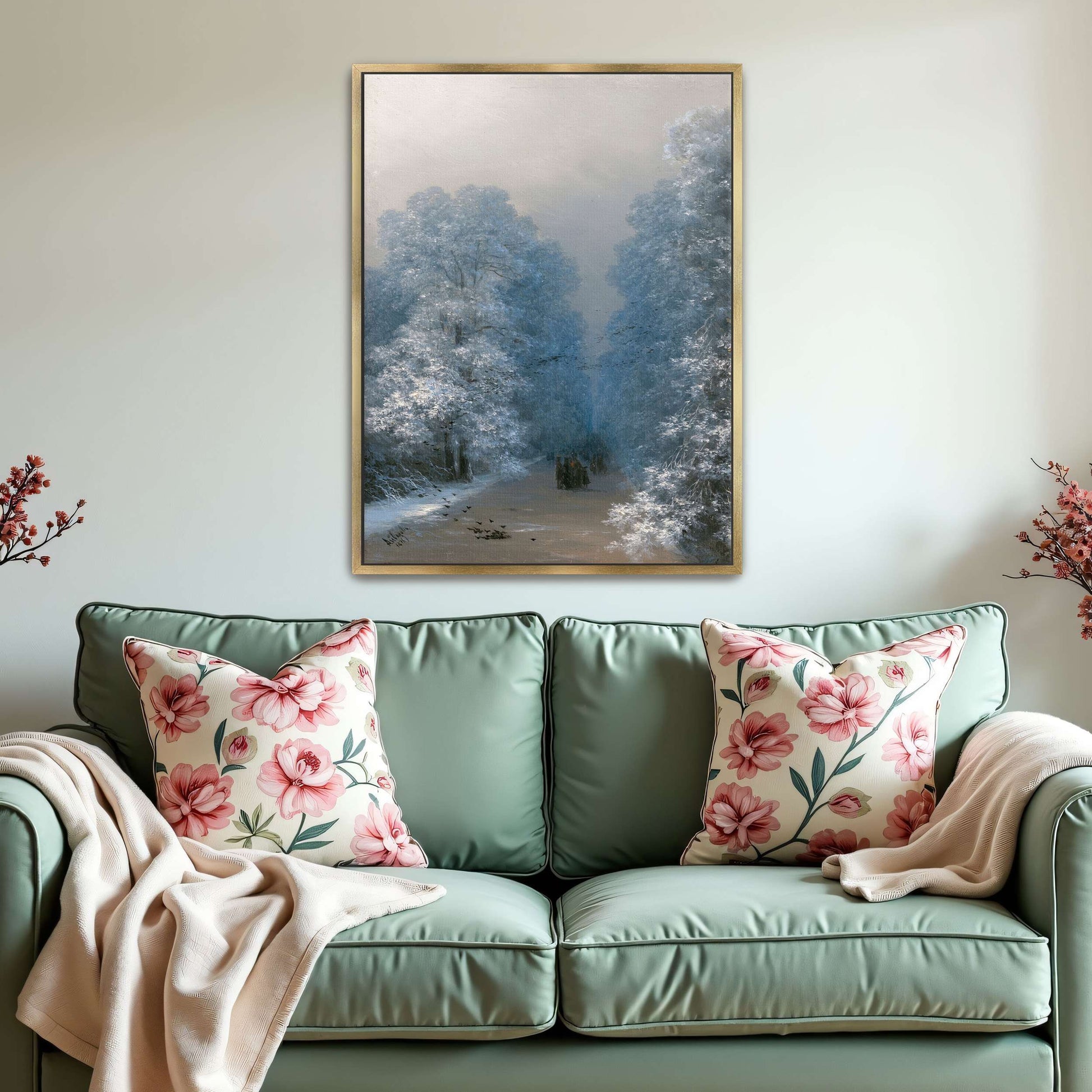 Wintery Forest Path With Figures By Ivan Konstantinovich Aivazovsky