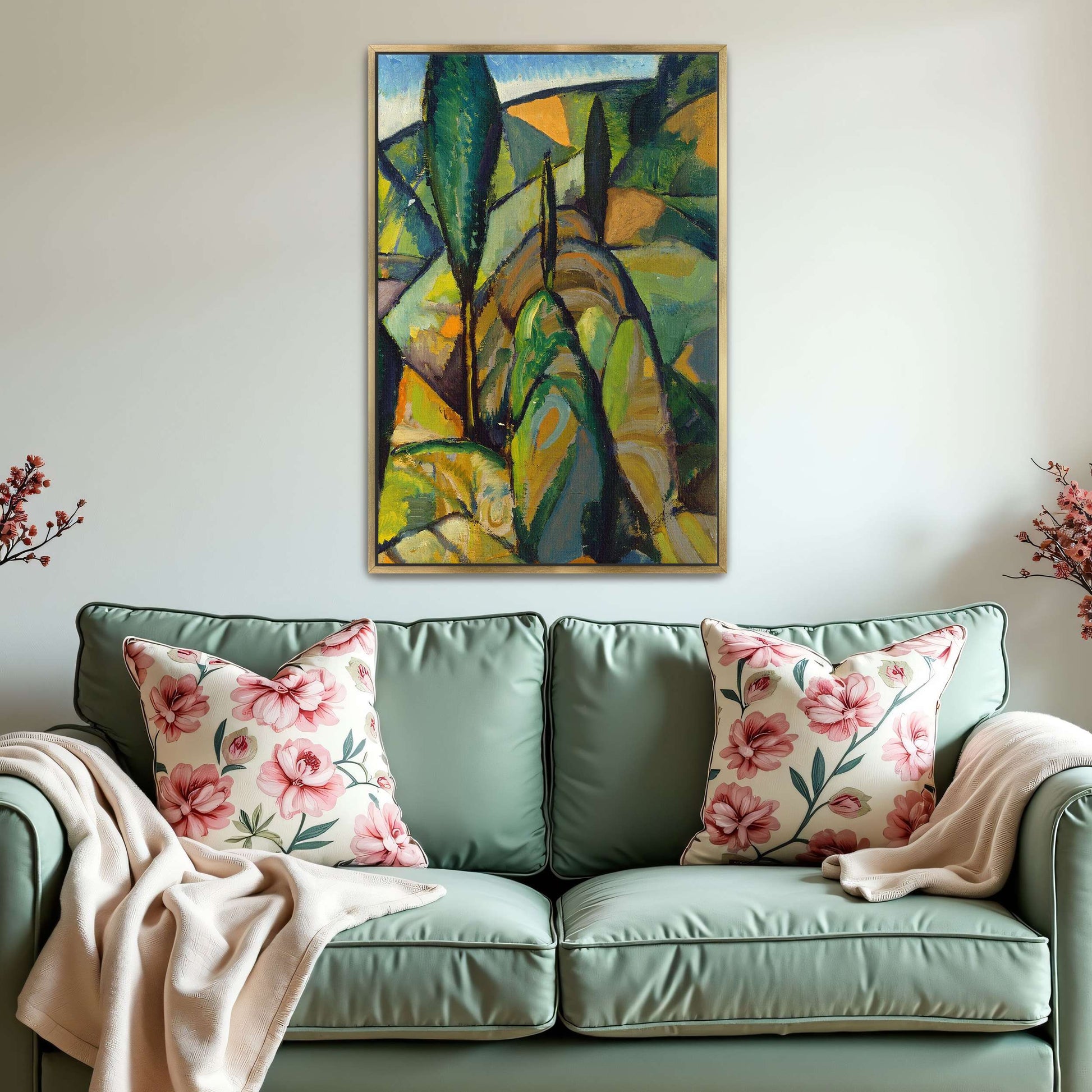 Abstract landscape with trees by Charles H. Walther