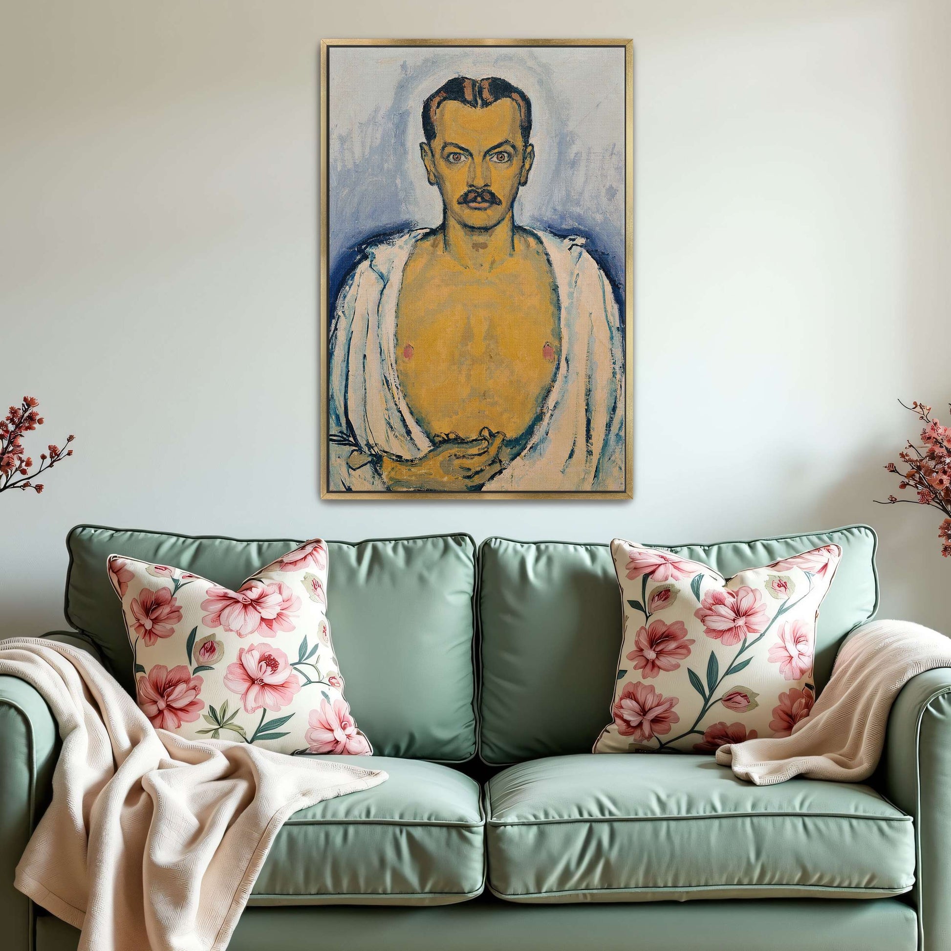 Self-portrait, man, bare chest by Koloman Moser