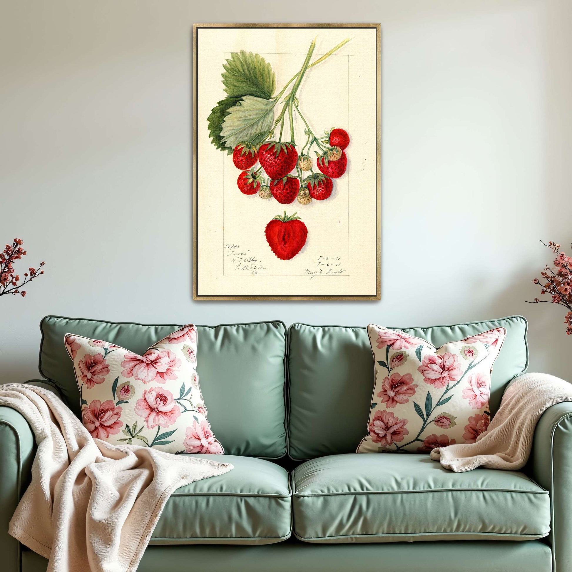 Watercolor painting of strawberries by Mary Daisy Arnold