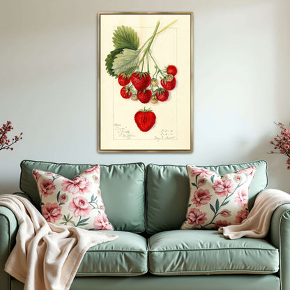 Watercolor painting of strawberries by Mary Daisy Arnold