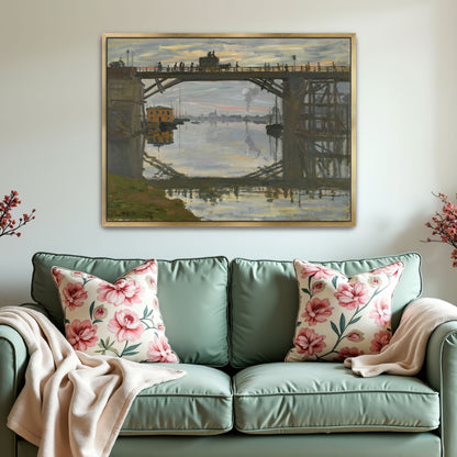 Bridge Over Water With Reflections And Figures By Claude Monet