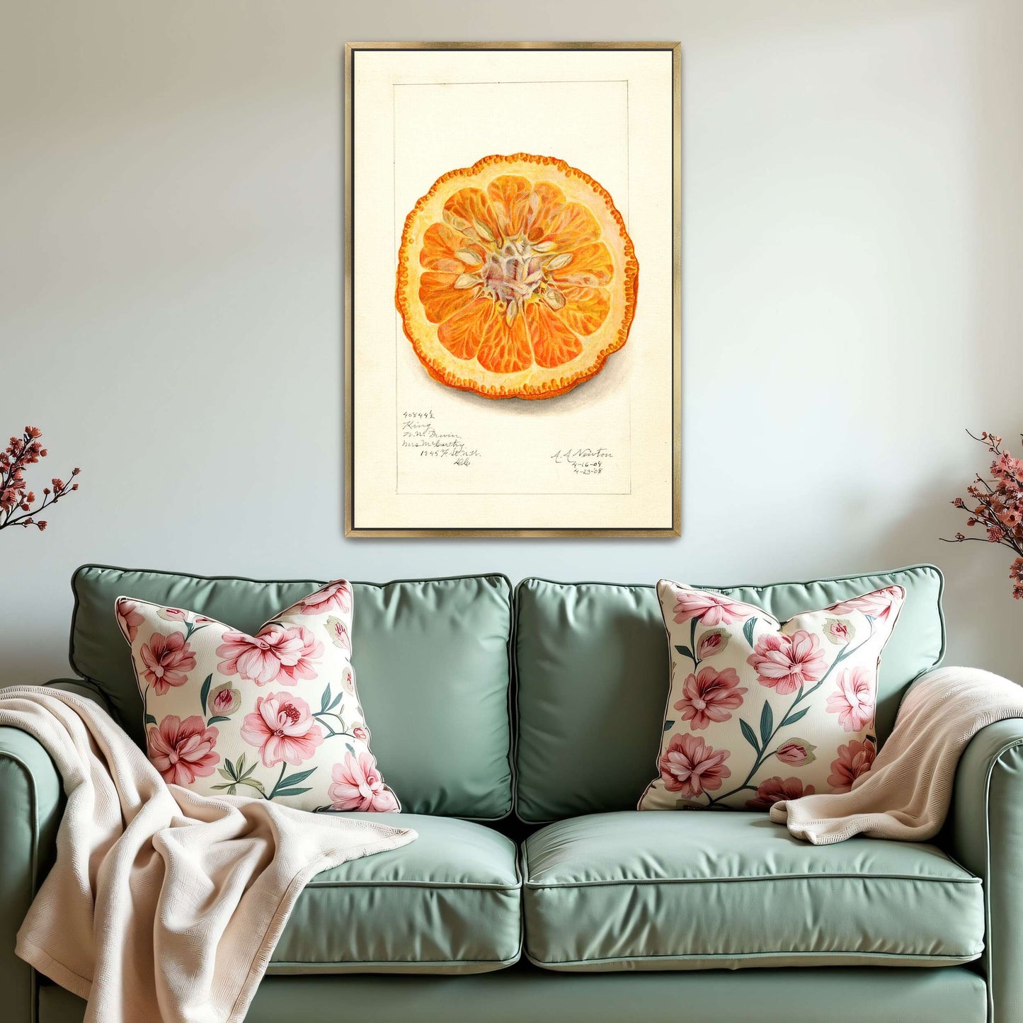 Dried orange slice watercolor by Amanda Almira Newton