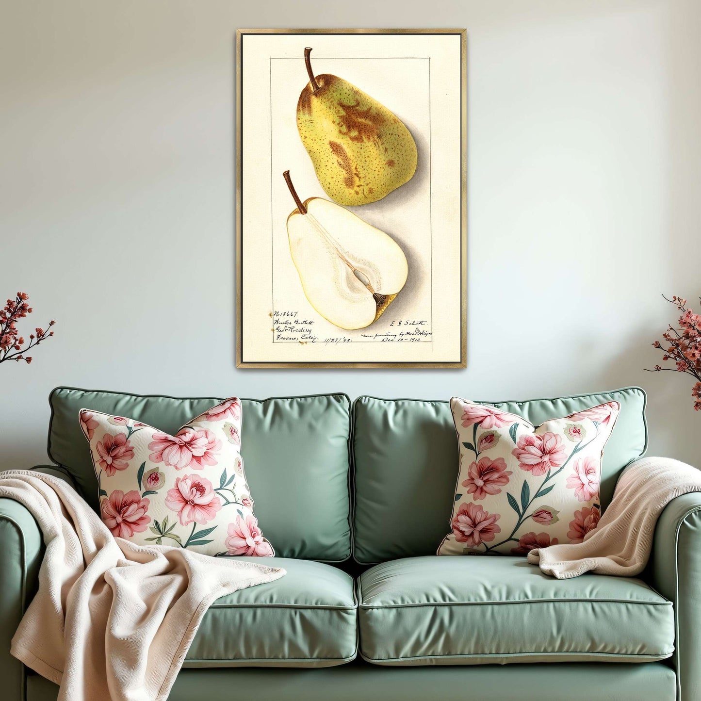Watercolor pear painting by Ellen Isham Schutt