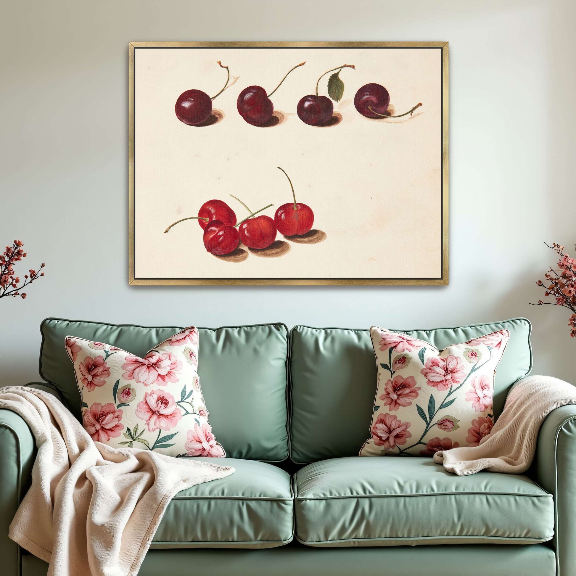Cherries still life painting by Johanna Fosie