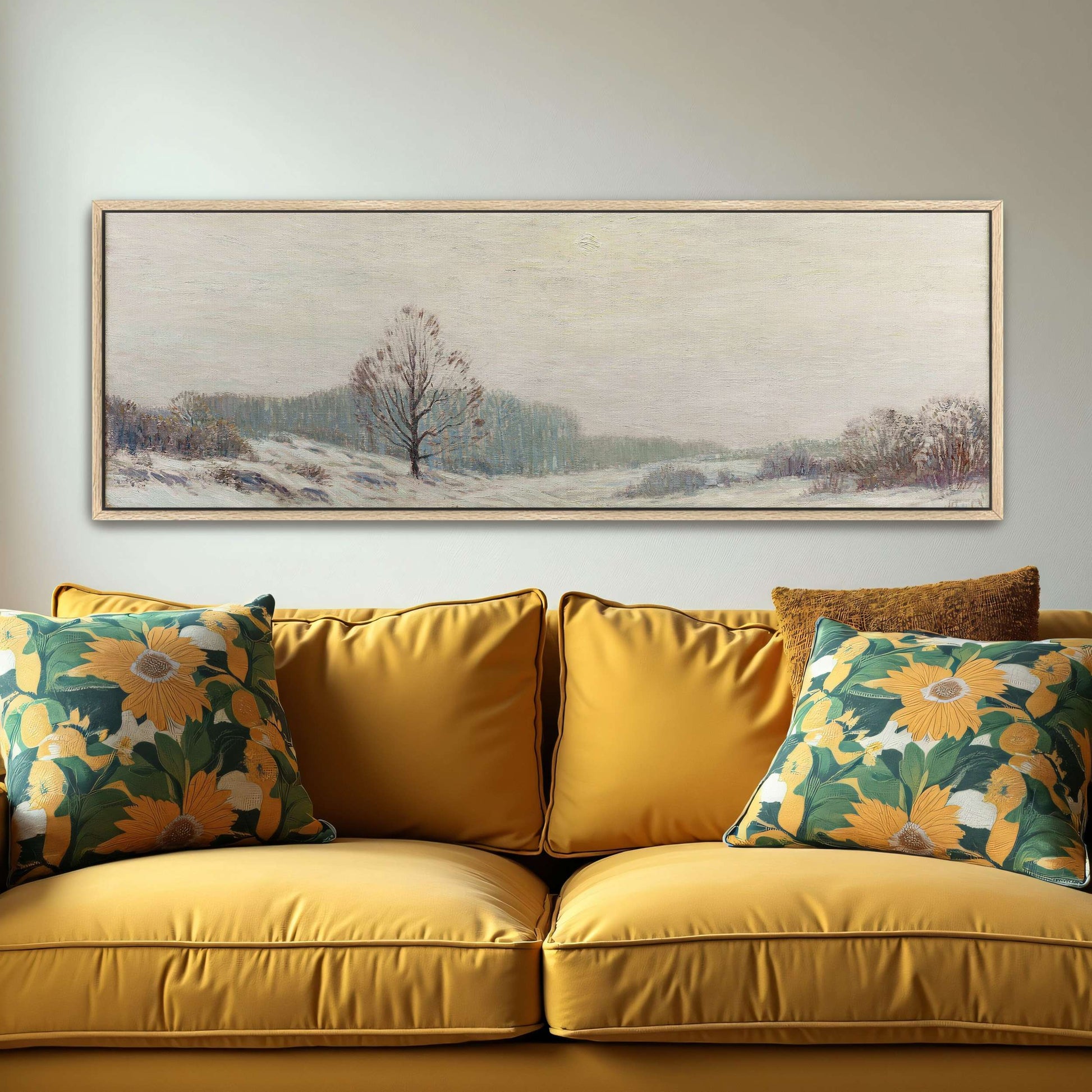 Snowy winter landscape with a lone tree by Leonard Ochtman