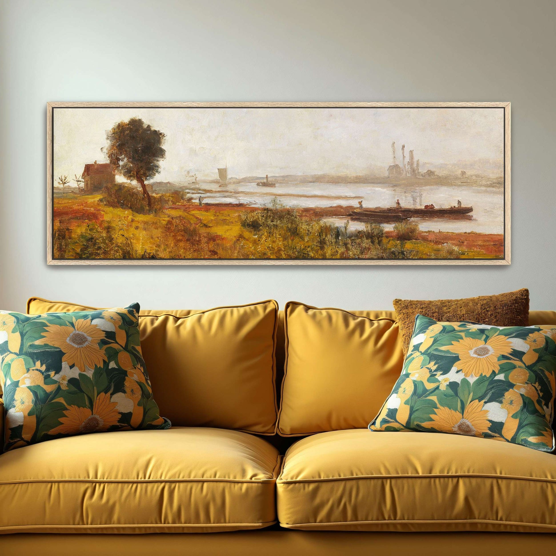 River Landscape with Boats and a House by Paul Baum