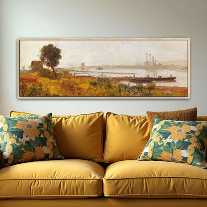 River Landscape with Boats and a House by Paul Baum