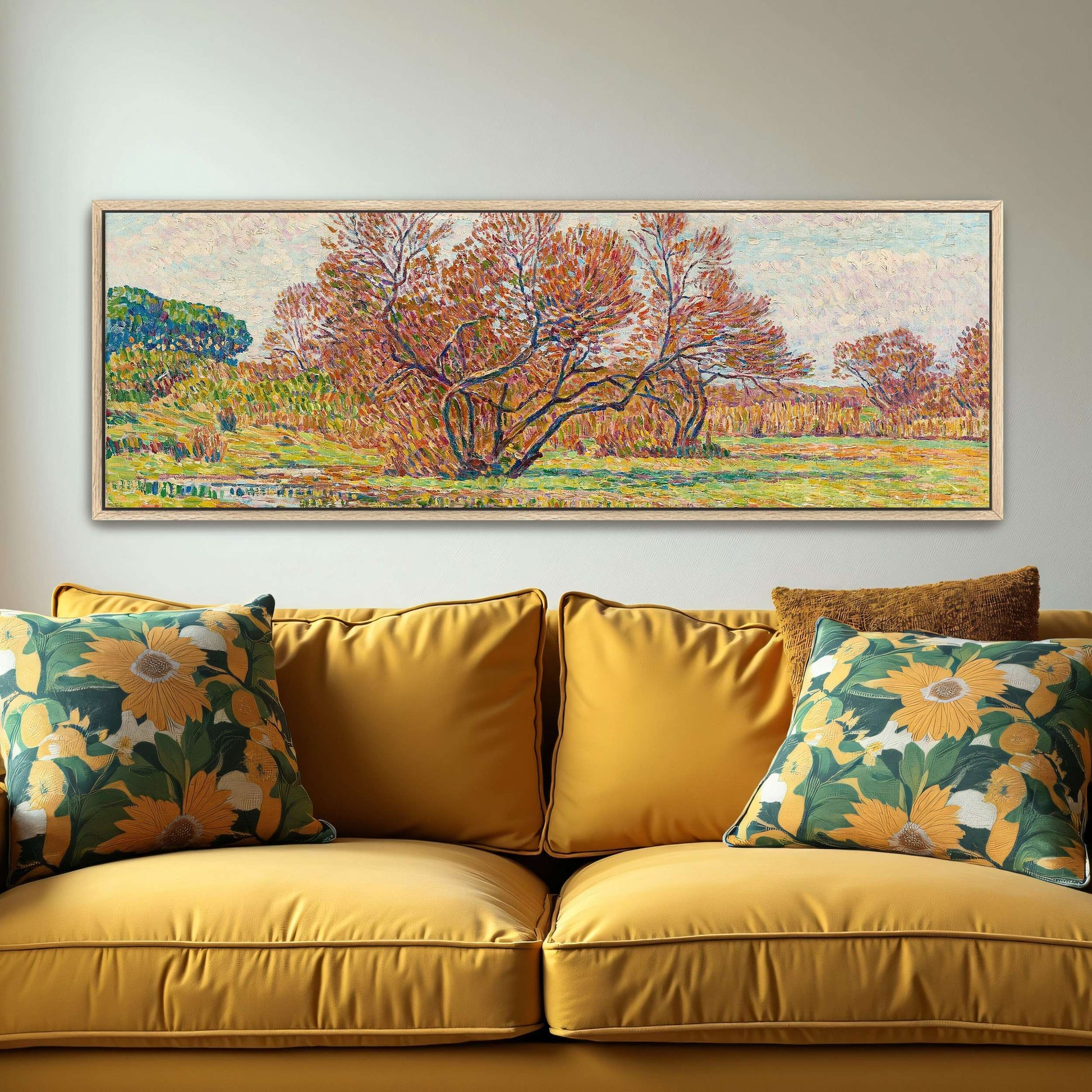 Autumn landscape with trees and river by Paul Baum