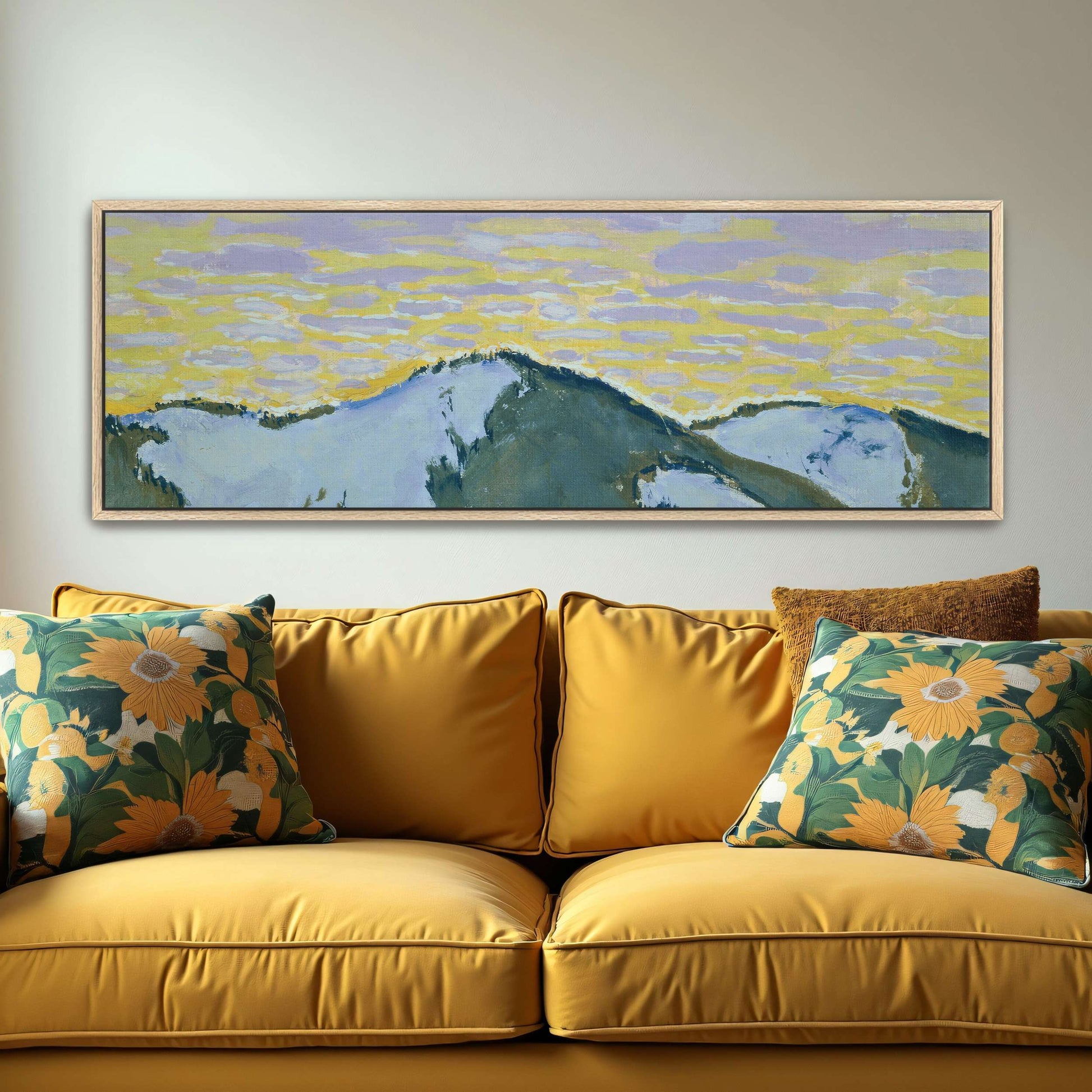Snowy mountain peaks at dusk by Koloman Moser