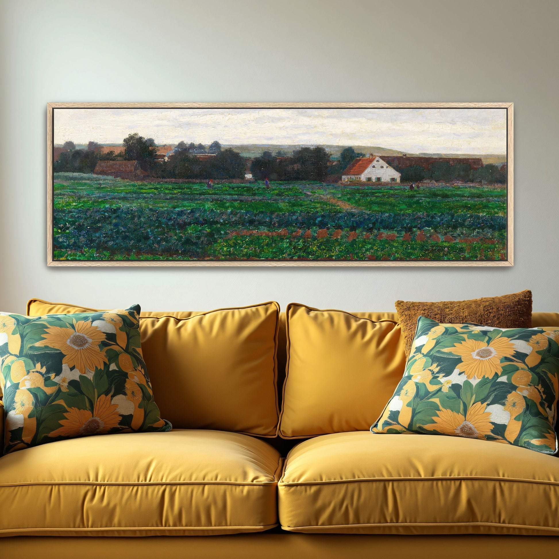 rural landscape with white farmhouse by Paul Baum