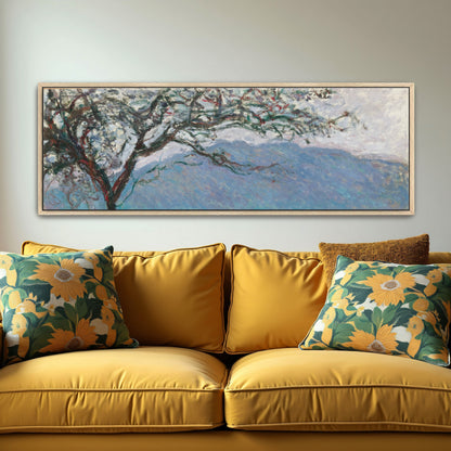 impressionist landscape painting with tree by Claude Monet