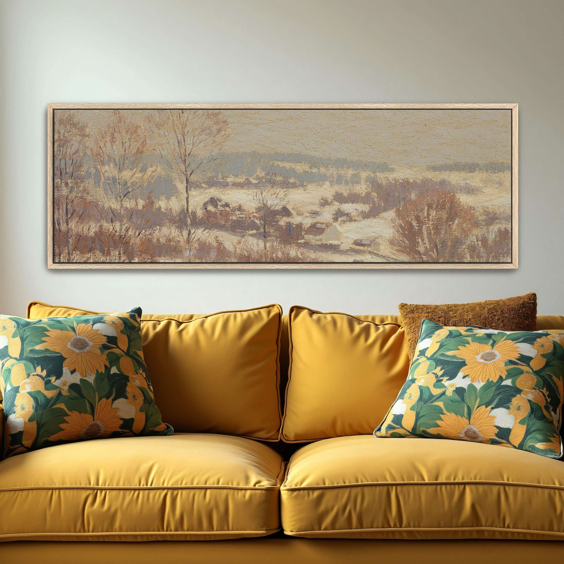 Snowy Winter Landscape with Trees by Leonard Ochtman