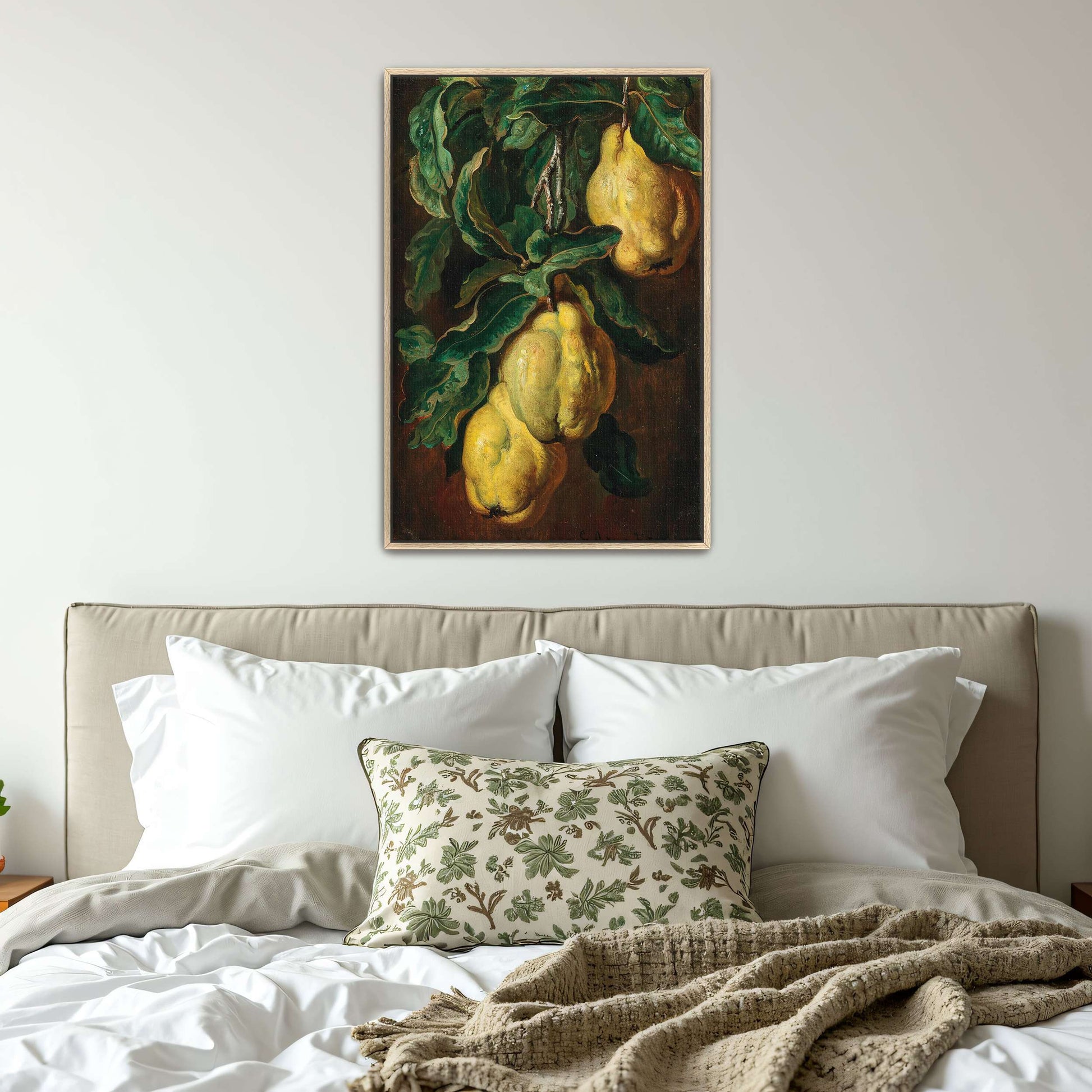 Still life painting of quinces by Ludwig Adam Kunz