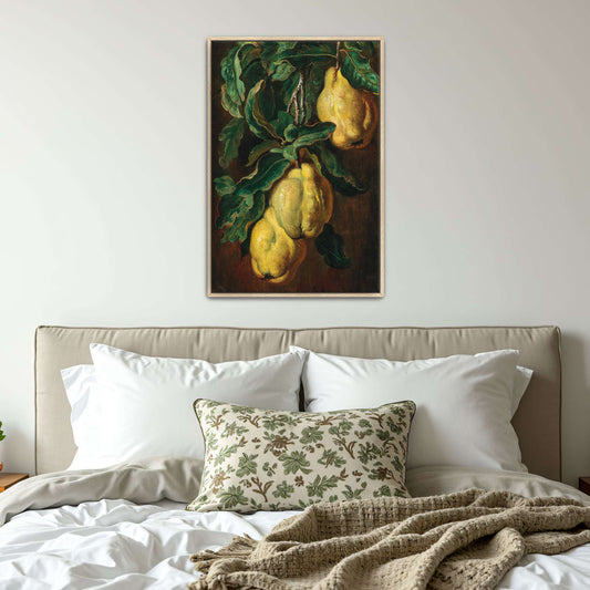 Still life painting of quinces by Ludwig Adam Kunz